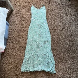 Promesa | Teal Floral Open-Back Dress